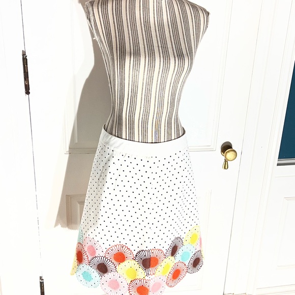 Boden White A-Line Skirt with Colorful Floral Accents - Picture 10 of 10